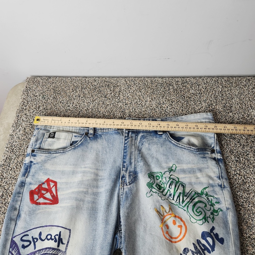 Switch Remarkable Jeans Mens *38x30‎ Slim Taper Fit Graffiti Streetwear Y2k - Picture 7 of 12